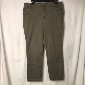 LEE Women’s Chino Pants Size 14M Khaki Straight Leg Basic Wardrobe Staple